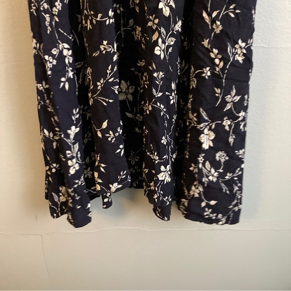 Scarlet maxi dress fit and flare navy blue floral size m vintage made in Canada - Picture 3 of 9